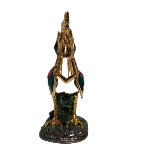 Roaster Statue on Pewter land,Multi- Colored Swarovski Austrian Crystal. - Picture 4 of 7
